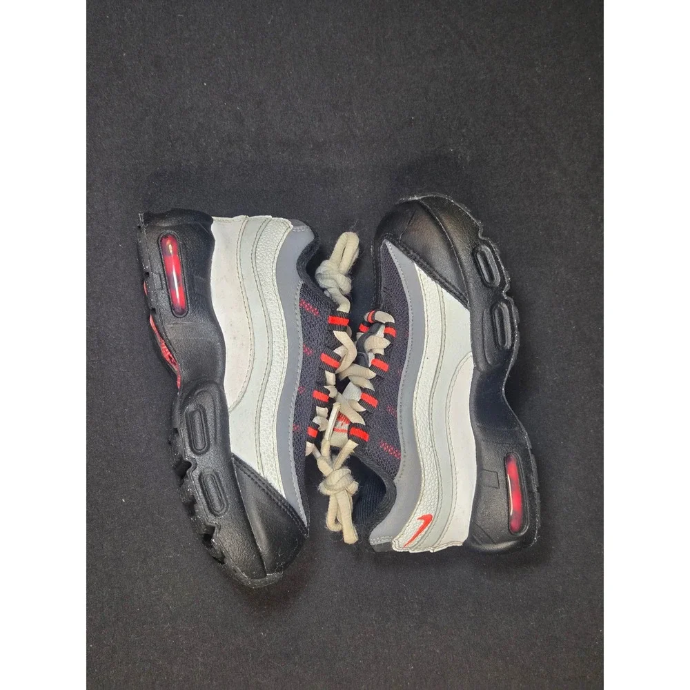 Nike Air Max 95‎ Recraft Kids Sneakers Black Grey Red CJ3908-101 Size 10C